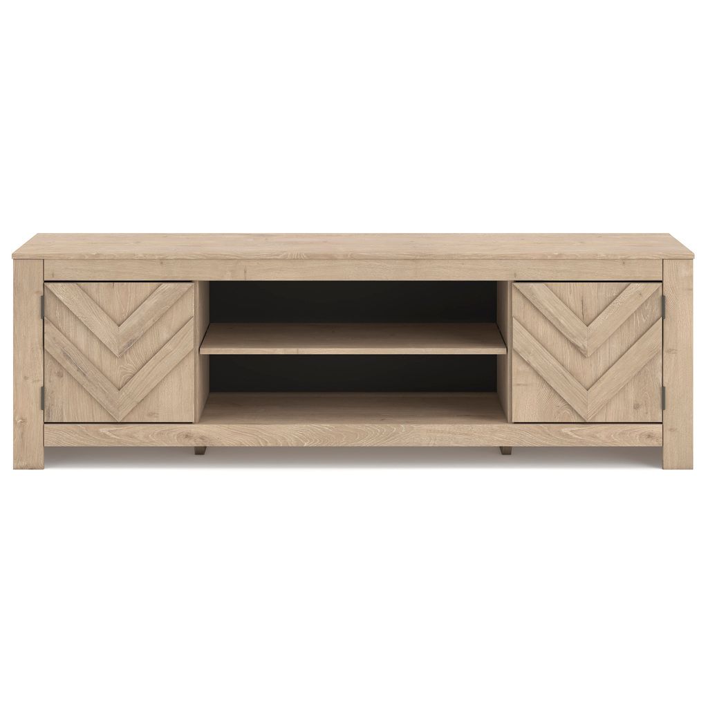 Cayboni 71 Inch TV Stand with Electric Fireplace In Tan W3787W1