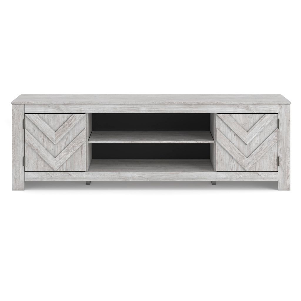 Cayboni 71 Inch TV Stand with Electric Fireplace In White Wash W3788W1