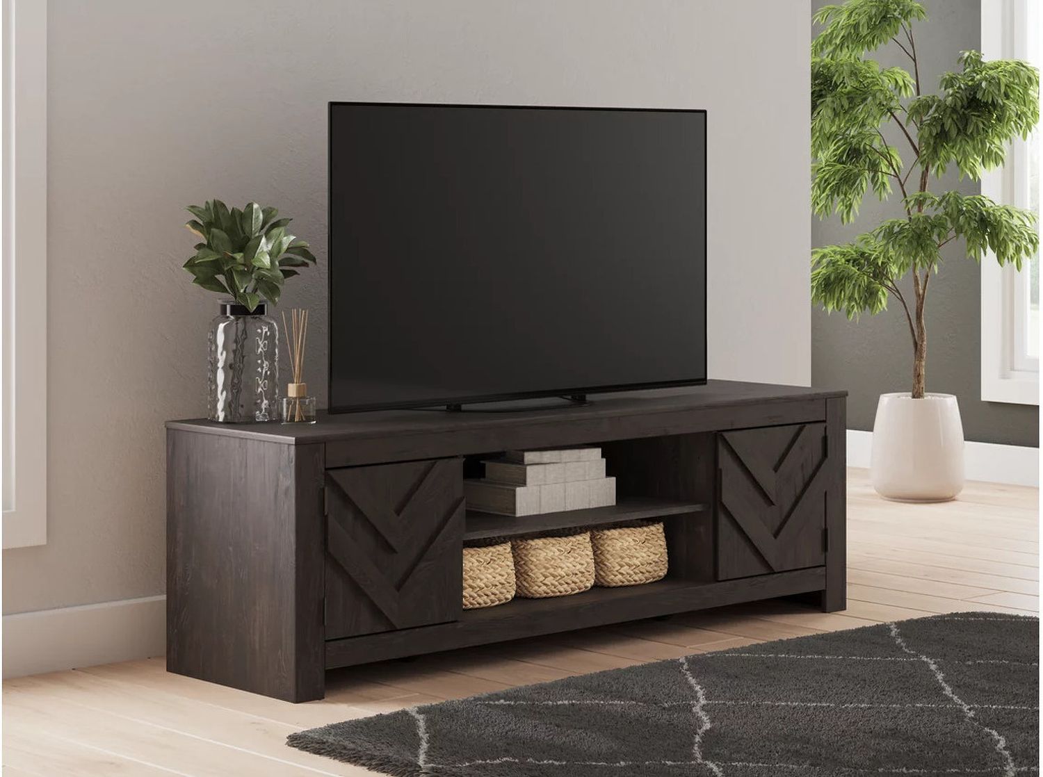 Cayboni 71 Inch TV Stand In Black W378968