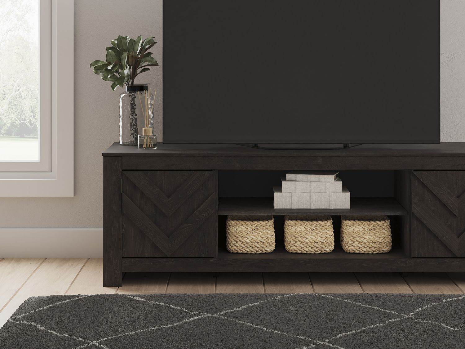 Cayboni 71 Inch TV Stand In Black W378968
