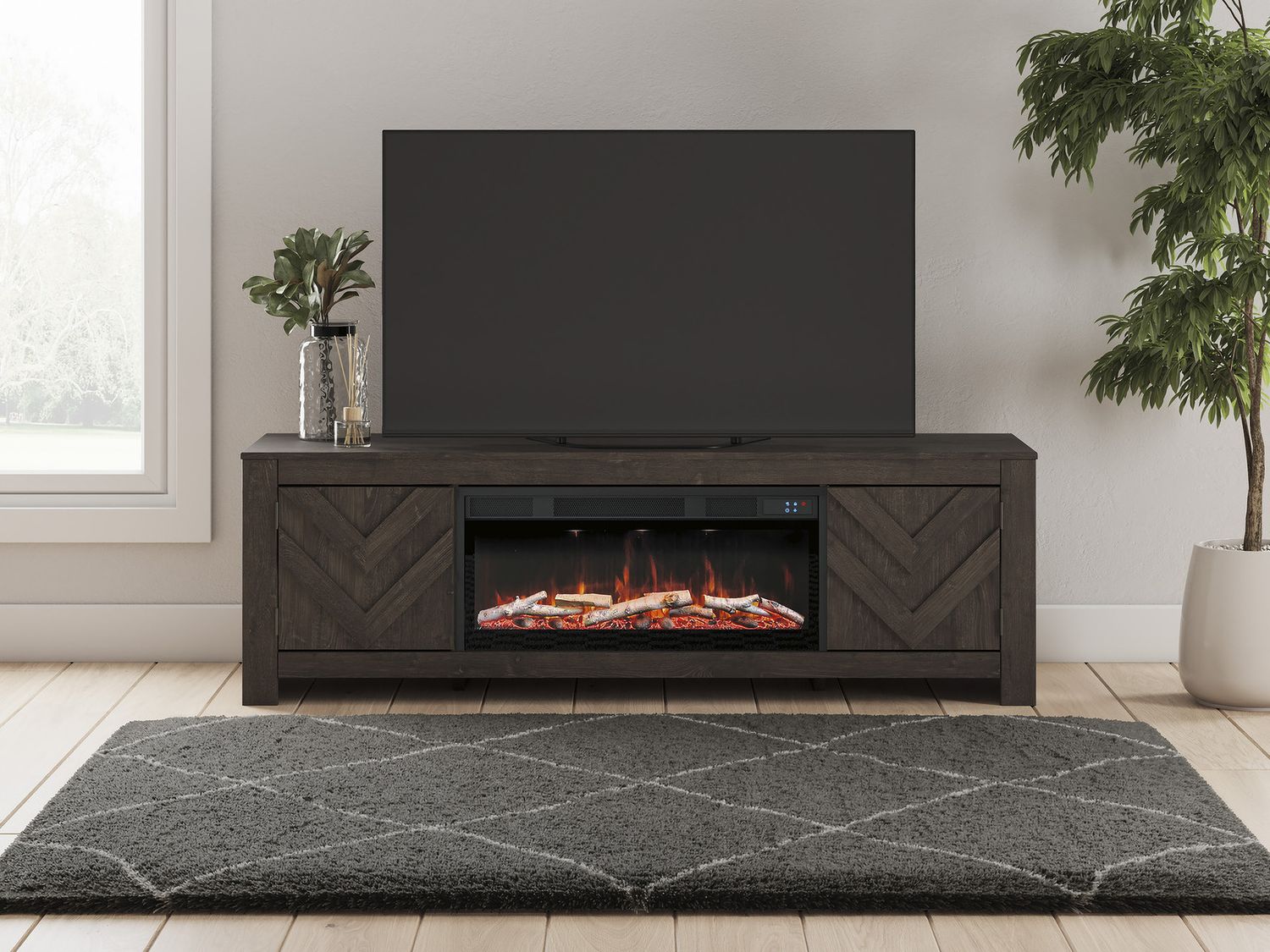 Cayboni 71 Inch TV Stand In Black W378968