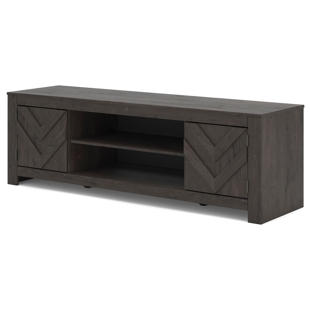 Cayboni 71 Inch TV Stand with Electric Fireplace In Black W3789W1