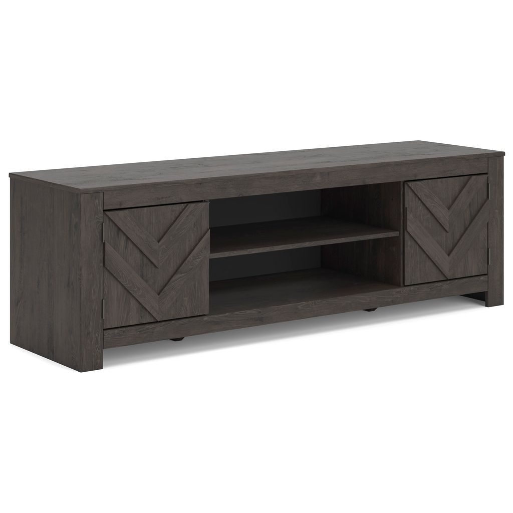 Cayboni 71 Inch TV Stand with Electric Fireplace In Black W3789W1