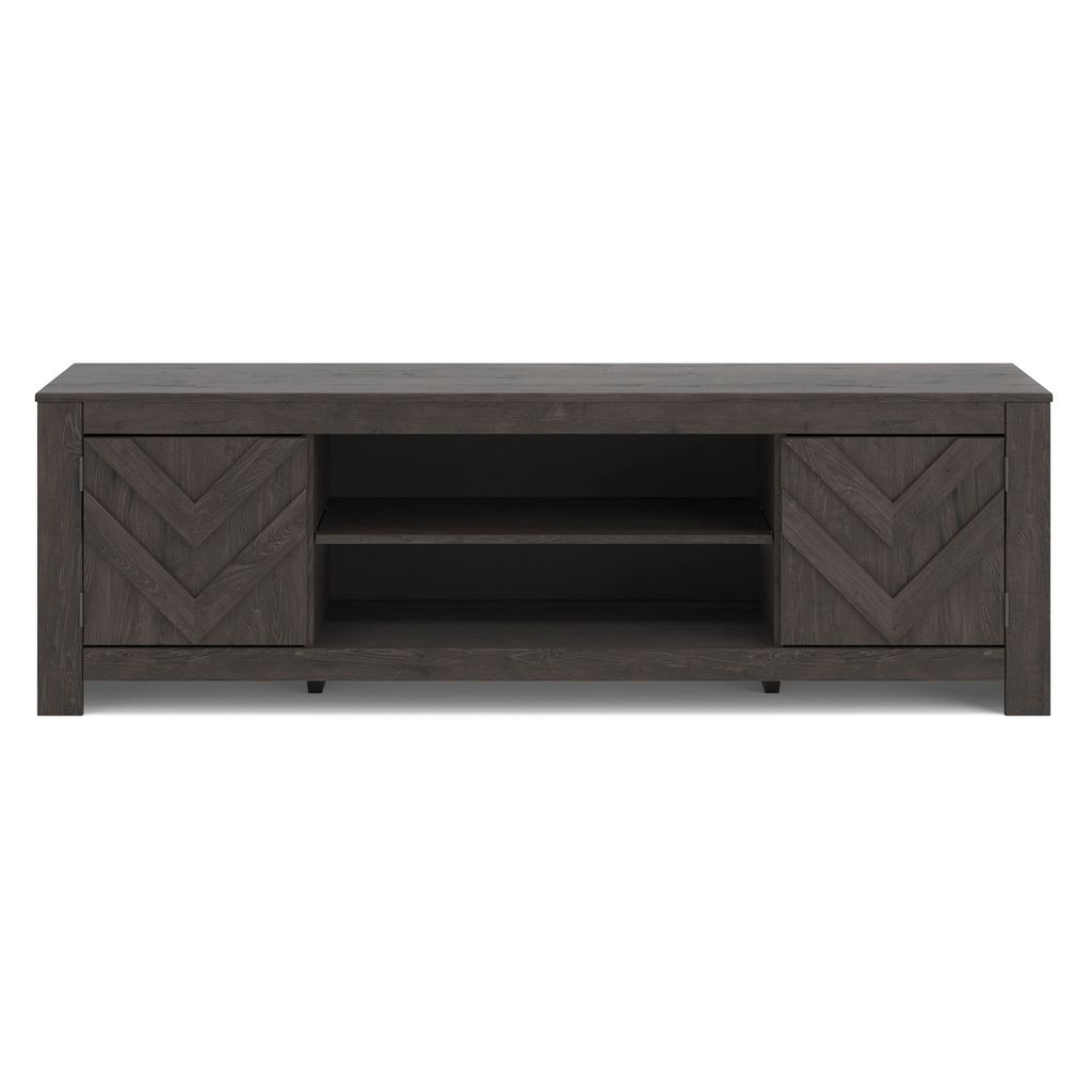 Cayboni 71 Inch TV Stand with Electric Fireplace In Black W3789W1
