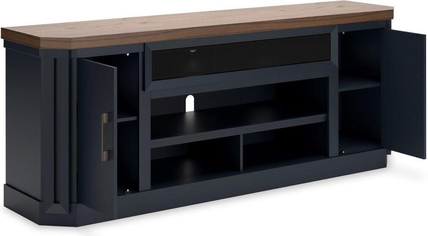 Landocken Brown And Blue Xl Tv Stand With Fireplace Option W40268