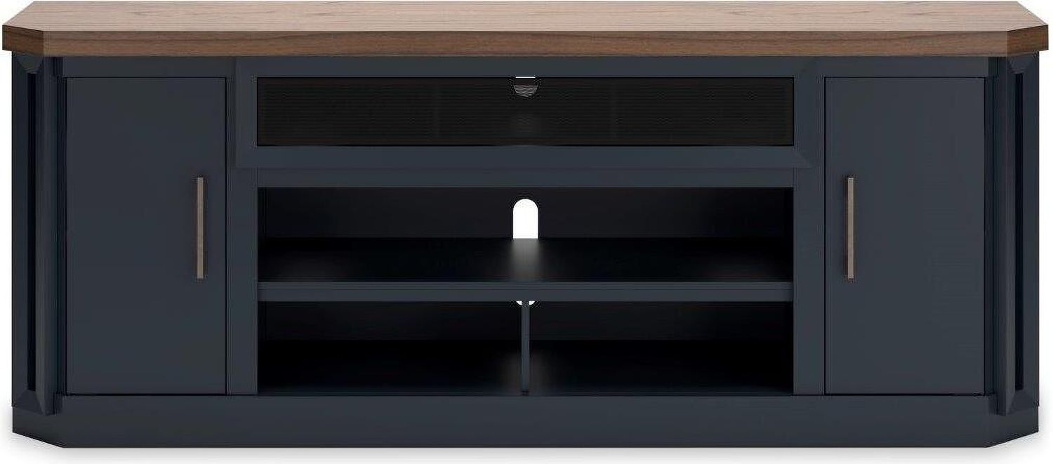 Landocken Brown And Blue Xl Tv Stand With Fireplace Option W40268