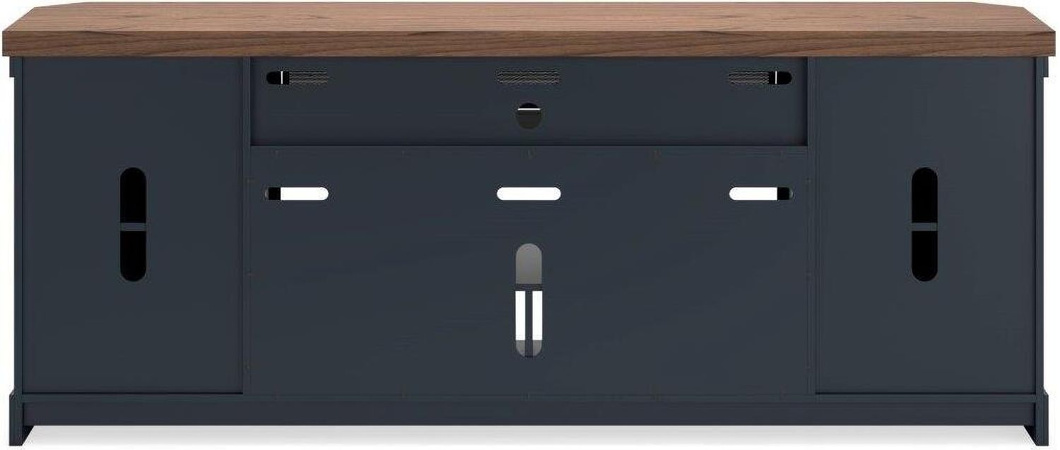 Landocken Brown And Blue Xl Tv Stand With Fireplace Option W40268