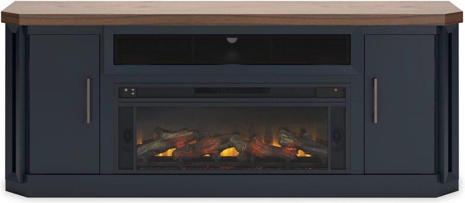 Landocken Brown And Blue Xl Tv Stand With Fireplace Option W40268