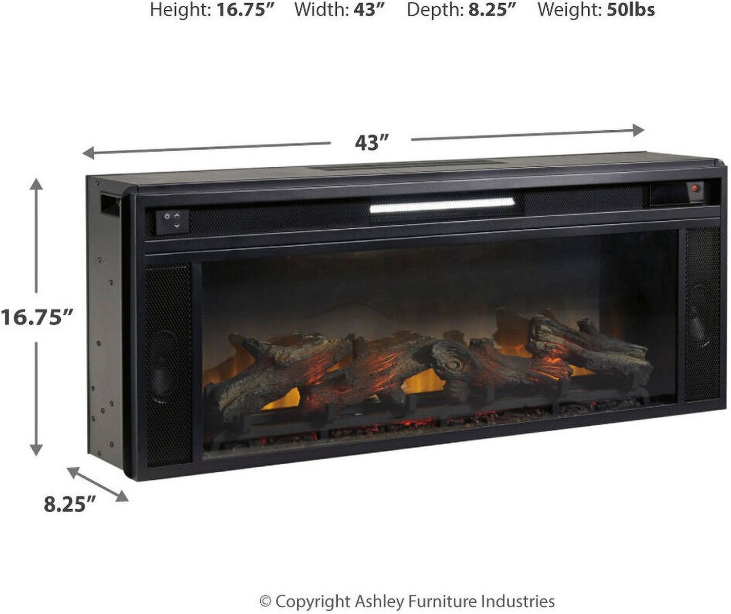 Landocken 83" TV Stand with Electric Fireplace In Two-tone W402W1
