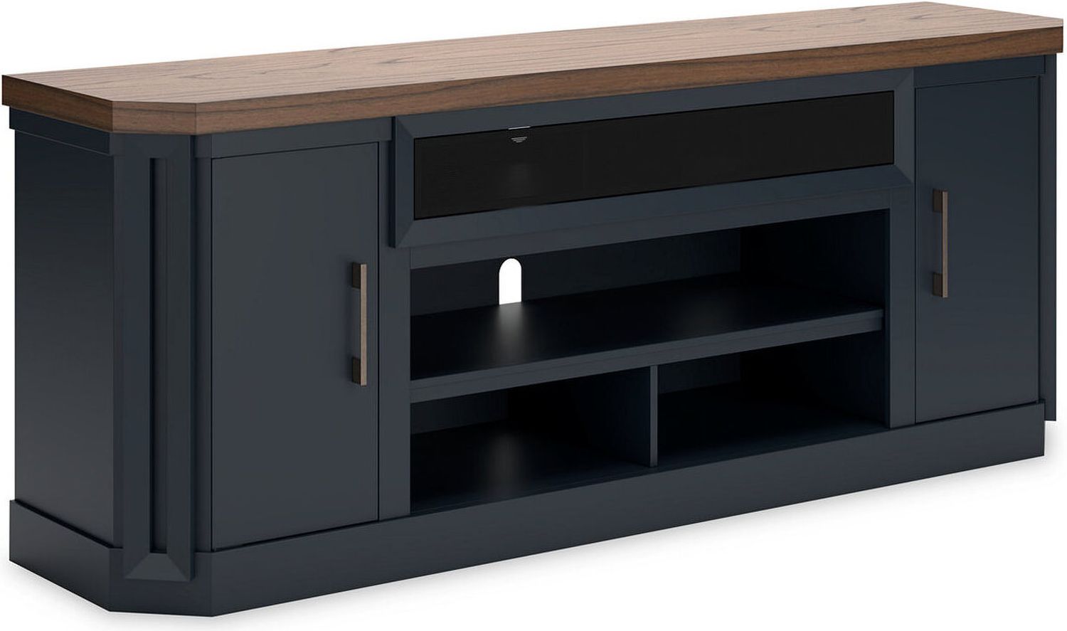 Landocken 83" TV Stand with Electric Fireplace In Two-tone W402W1