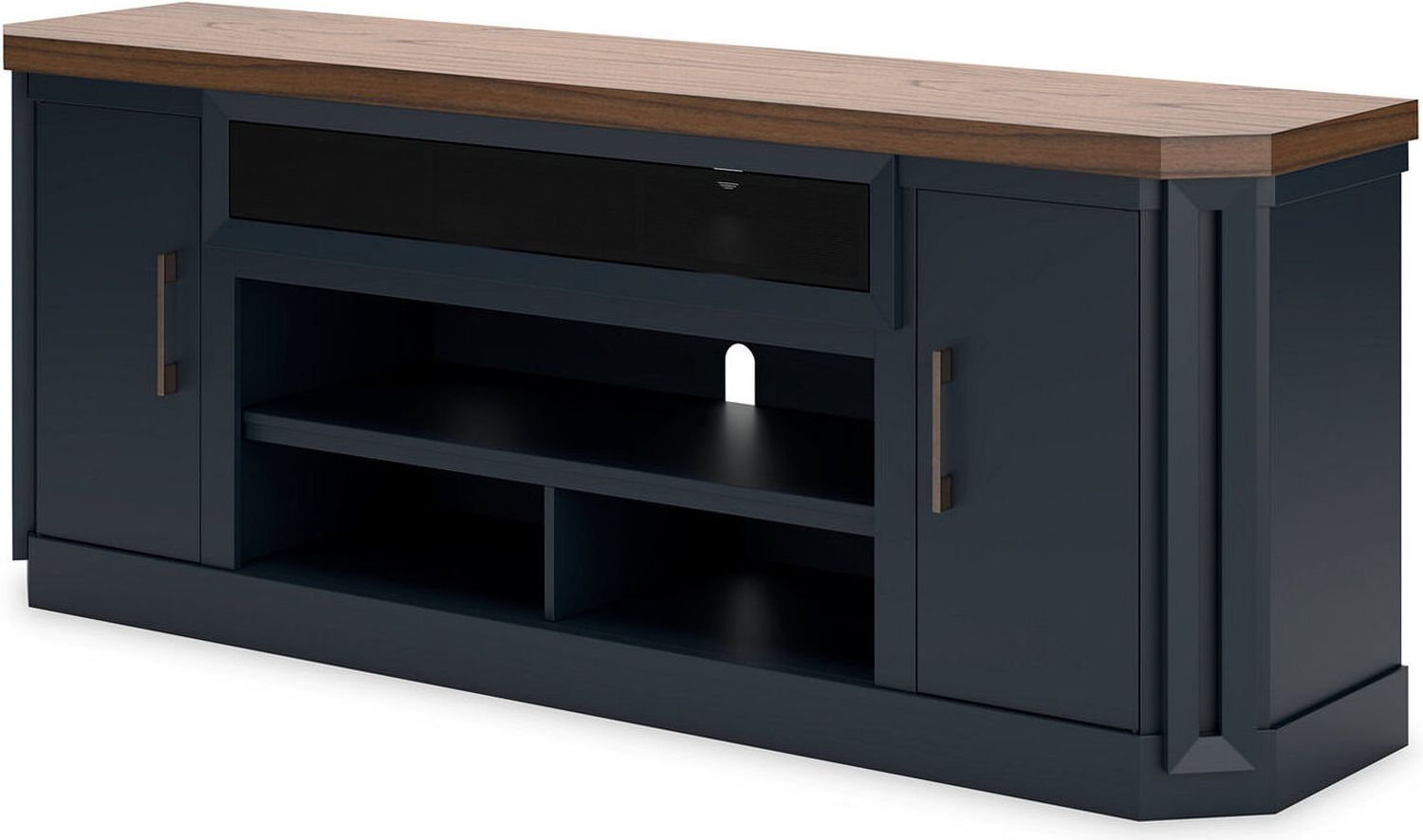 Landocken 83" TV Stand with Electric Fireplace In Two-tone W402W1