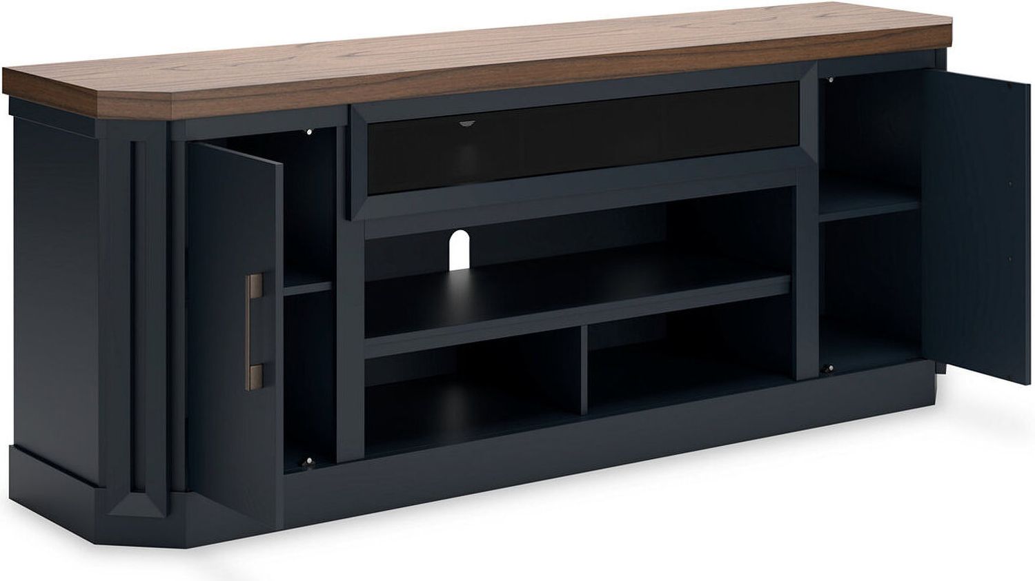 Landocken 83" TV Stand with Electric Fireplace In Two-tone W402W1