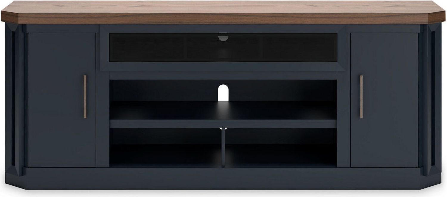 Landocken 83" TV Stand with Electric Fireplace In Two-tone W402W1