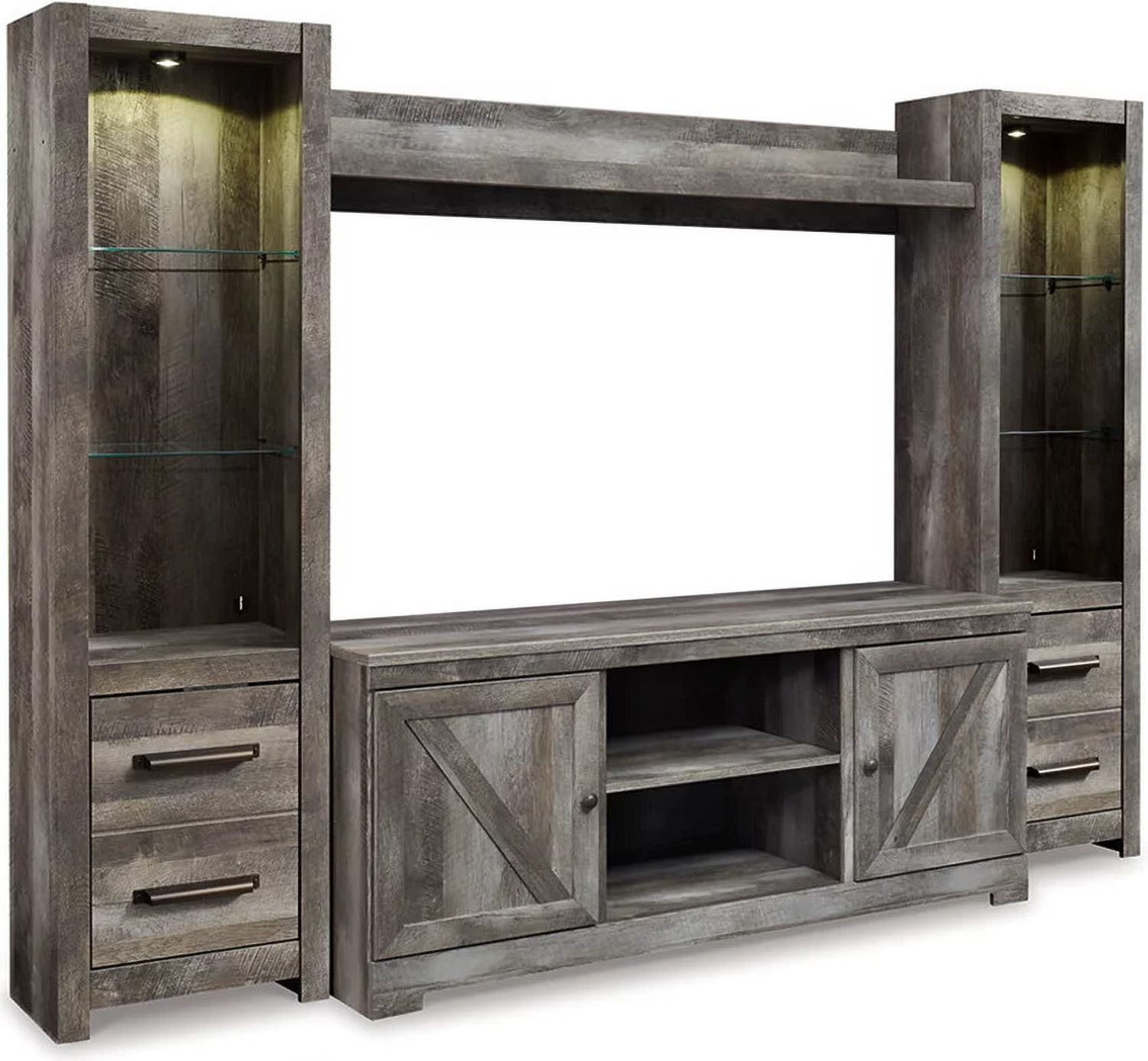 Wynnlow 4-Piece Entertainment Center In Gray W440W2