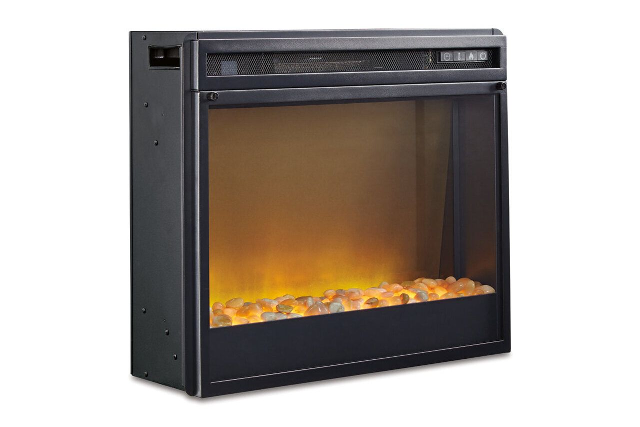 Trinell Brown LG TV Stand With Glass/Stone Fireplace Insert W446W5
