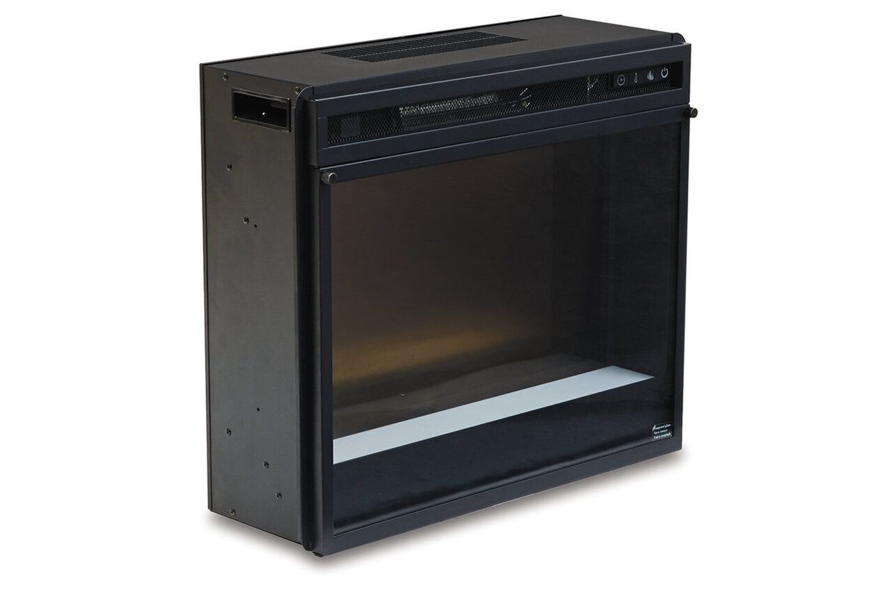 Trinell Brown LG TV Stand With Glass/Stone Fireplace Insert W446W5