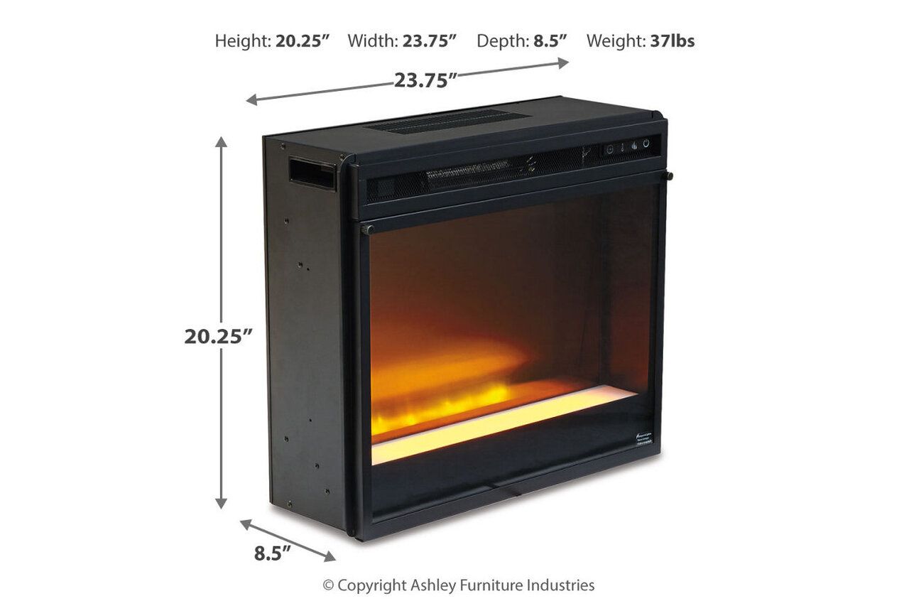 Trinell Brown LG TV Stand With Glass/Stone Fireplace Insert W446W5