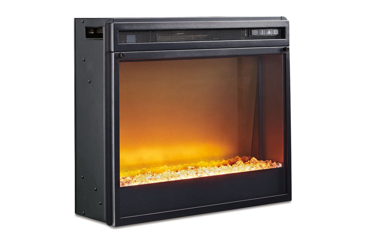 Trinell Brown LG TV Stand With Glass/Stone Fireplace Insert W446W5