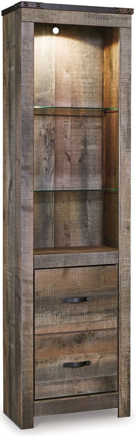 Trinell Brown 5 Piece Entertainment Wall Unit with Fireplace W446W8