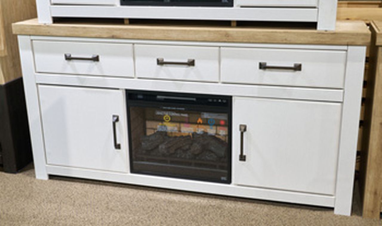 Savonport 73 Inch TV Stand In White and Brown W4615268