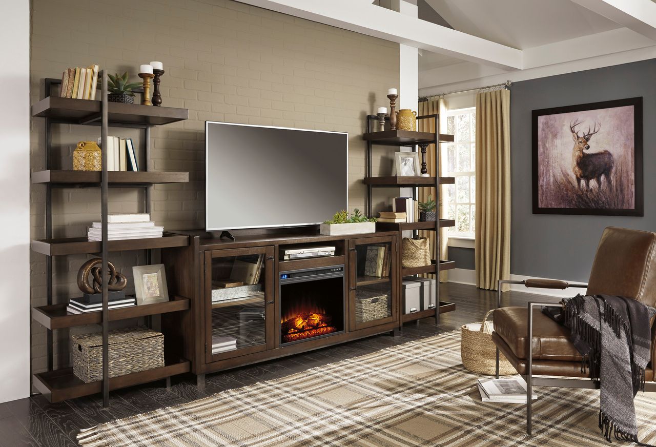 Starmore Brown XL TV Stand w/Fireplace Option W63368