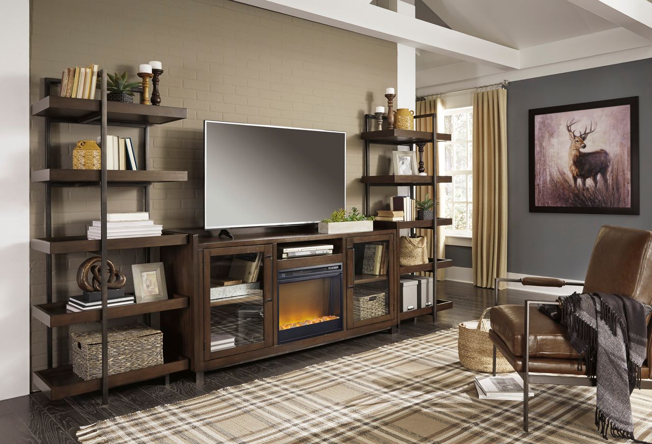 Starmore Brown XL TV Stand w/Fireplace Option W63368