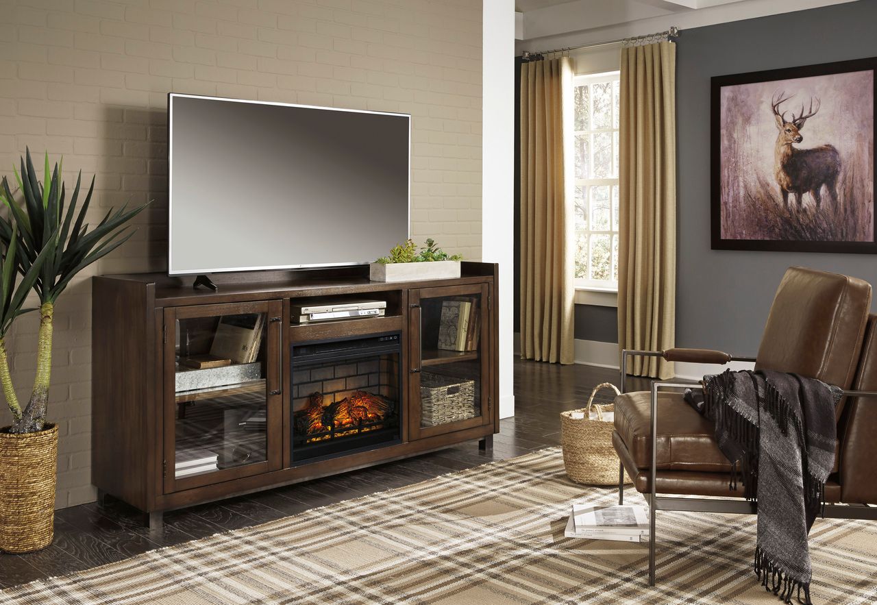 Starmore Brown XL TV Stand w/Fireplace Option W63368