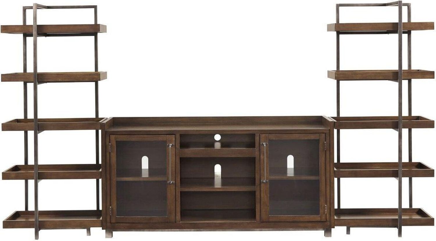 Starmore Oiled Walnut And Gunmetal 3 Piece Entertainment Center W633W1