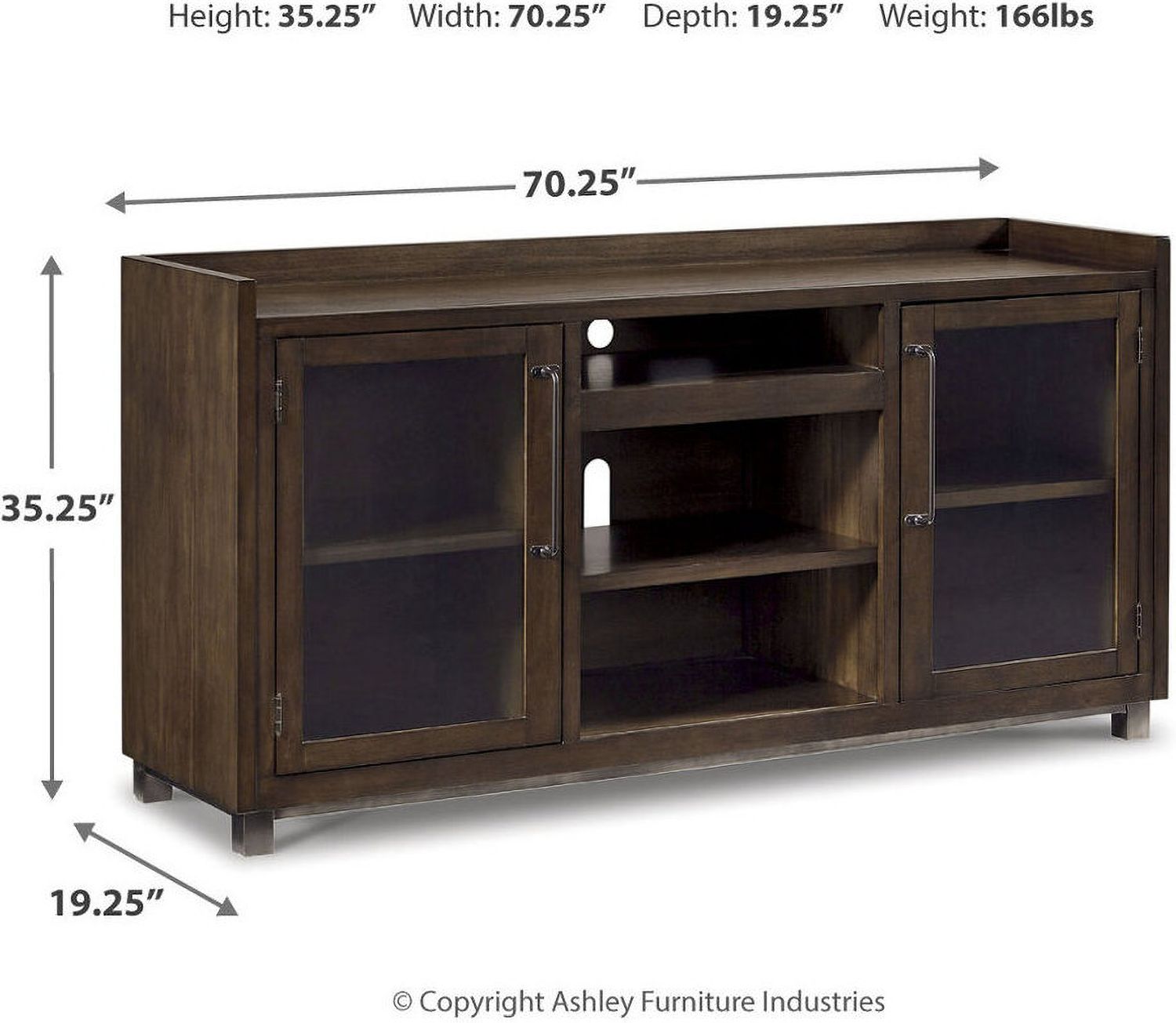 Starmore Oiled Walnut And Gunmetal 3 Piece Entertainment Center W633W1