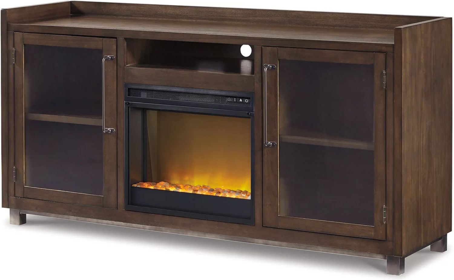 Starmore Brown 70 Inch TV Stand With Electric Fireplace W633W4