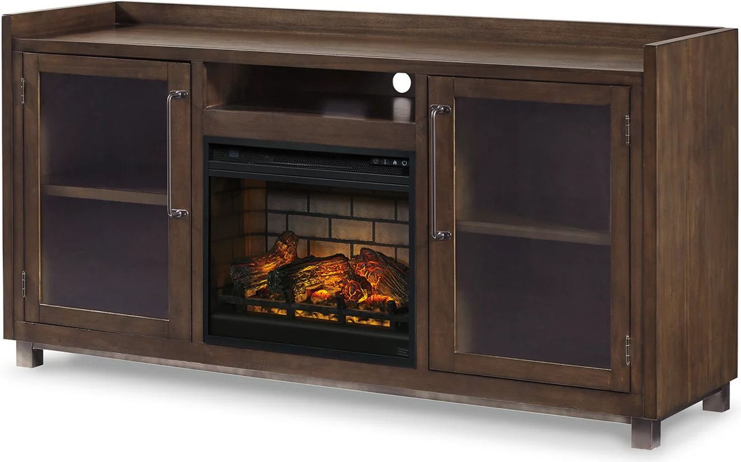 Starmore Brown 70 Inch TV Stand With Electric Infrared Fireplace W633W5