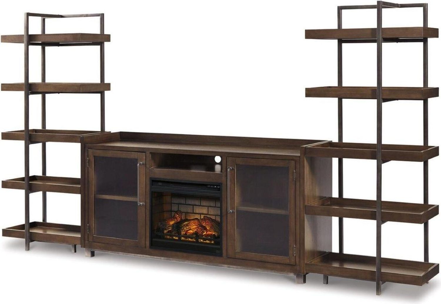 Starmore 3-Piece Wall Unit with Electric Fireplace In Brown W633W6
