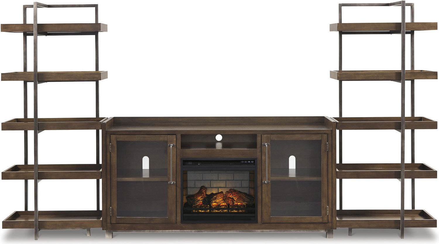 Starmore 3-Piece Wall Unit with Electric Fireplace In Brown W633W6