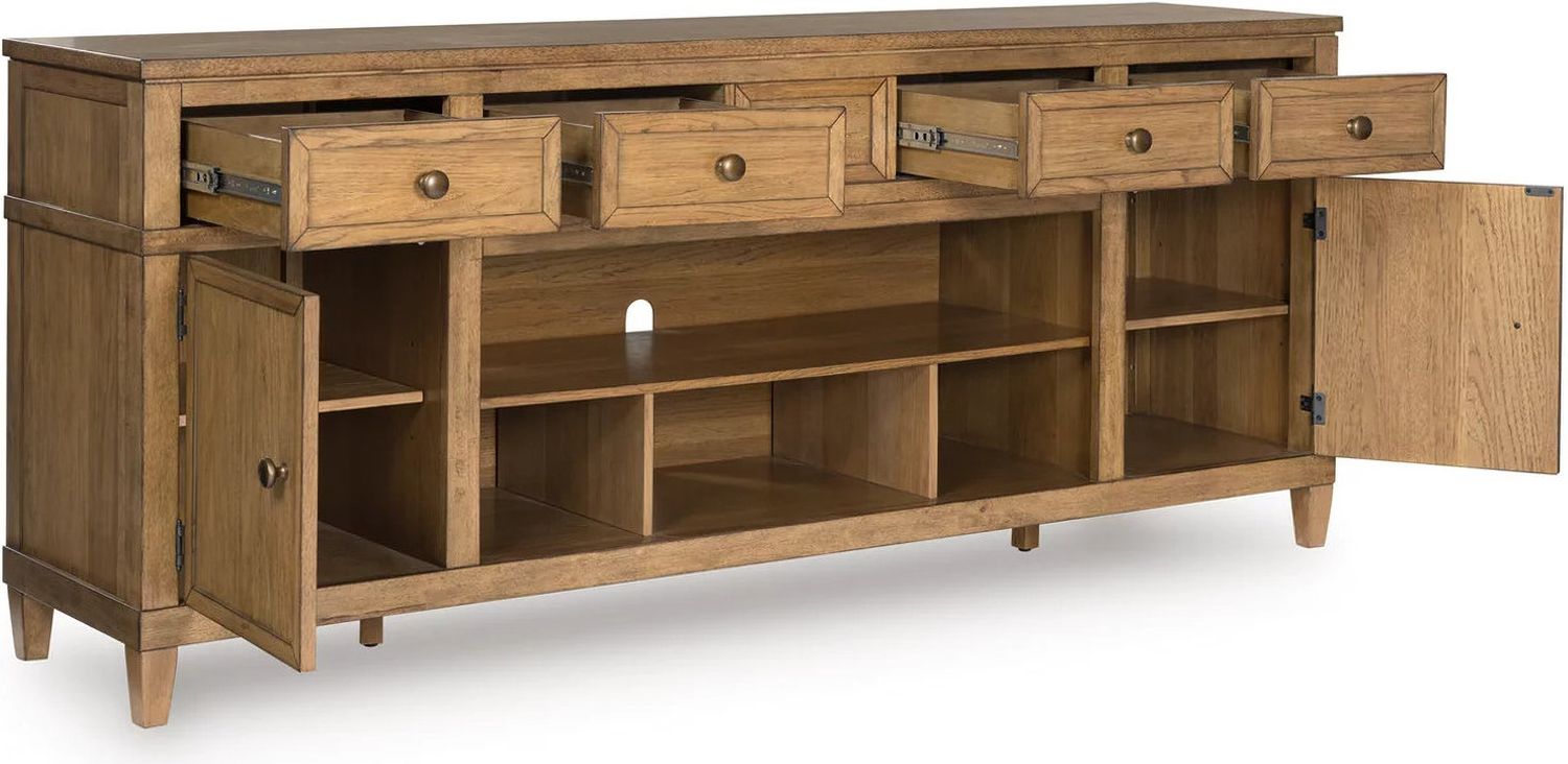Sharlance 81 Inch TV Stand In Light Brown W65568