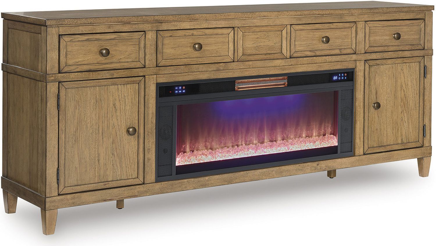 Sharlance 81 Inch TV Stand In Light Brown W65568