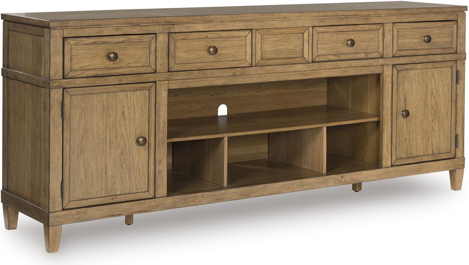 Sharlance 81 Inch TV Stand with Electric Fireplace In Light Brown W655W1