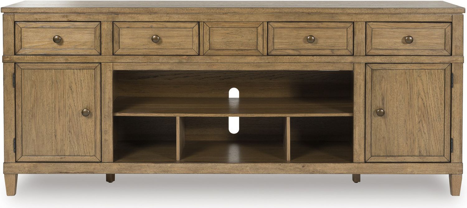 Sharlance 81 Inch TV Stand with Electric Fireplace In Light Brown W655W1