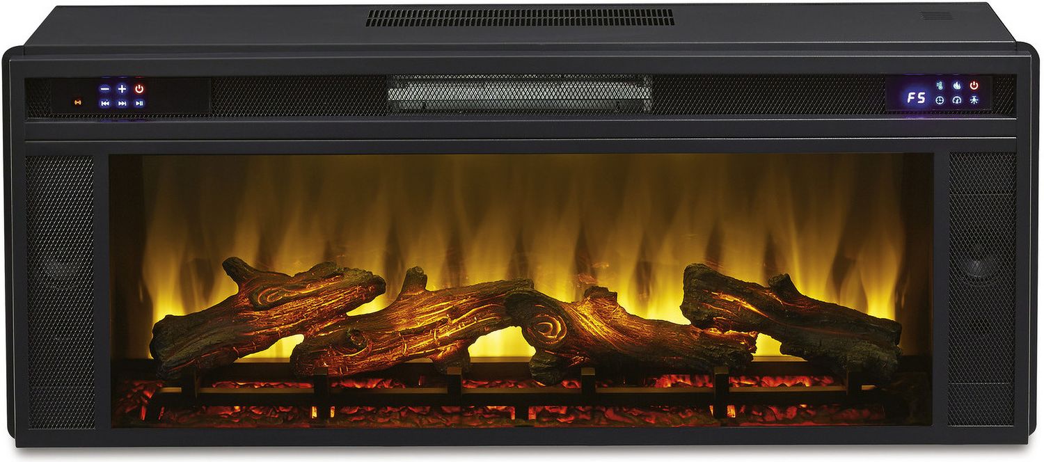 Sharlance 81 Inch TV Stand with Electric Fireplace In Light Brown W655W1