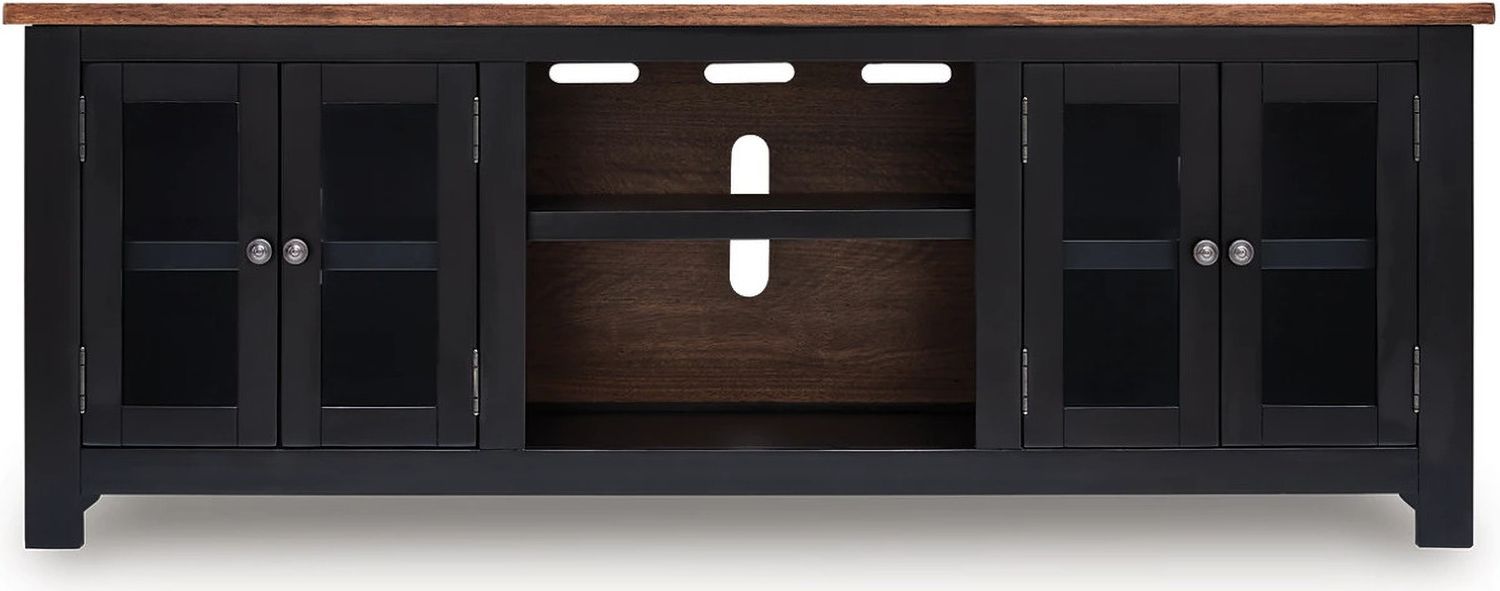 Wildenauer 76 Inch TV Stand In Brown and Black W66468