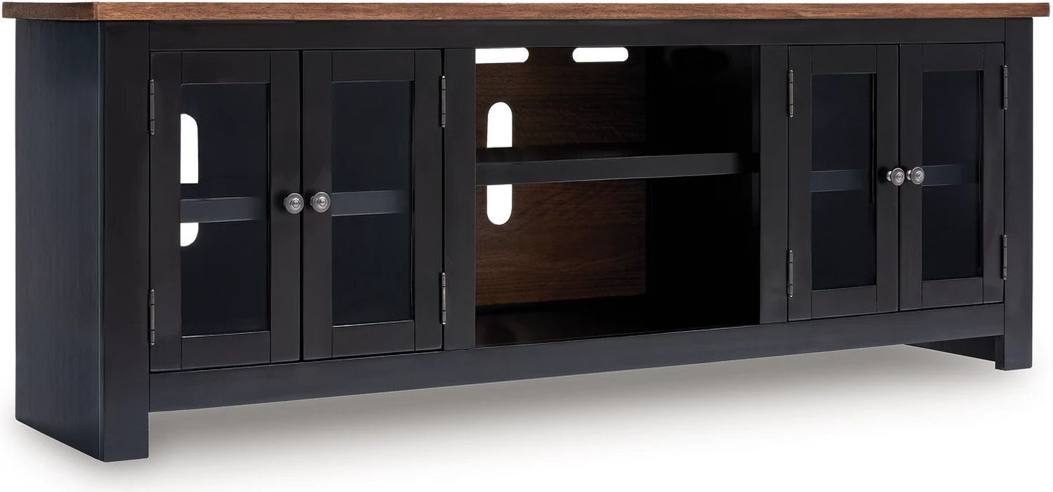 Wildenauer 76 Inch TV Stand In Brown and Black W66468