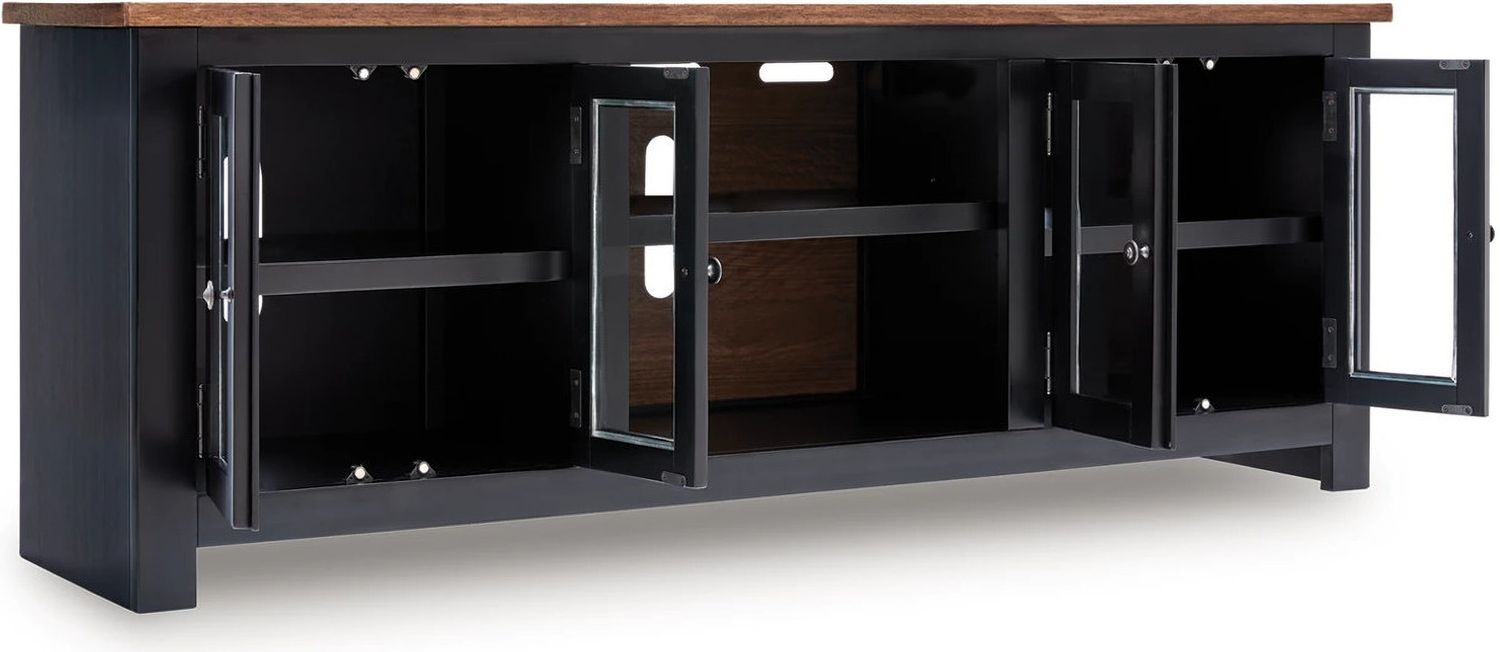 Wildenauer 76 Inch TV Stand In Brown and Black W66468