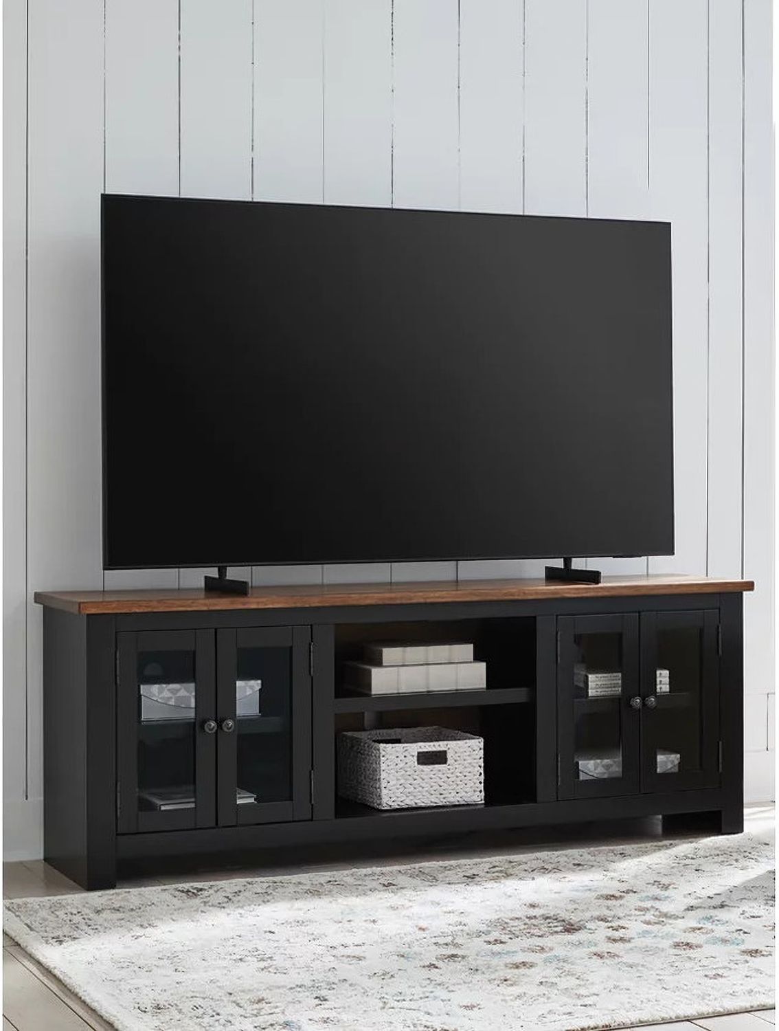 Wildenauer 76 Inch TV Stand In Brown and Black W66468