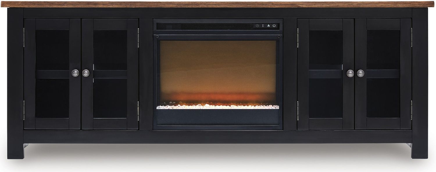 Wildenauer 76 Inch TV Stand In Brown and Black W66468