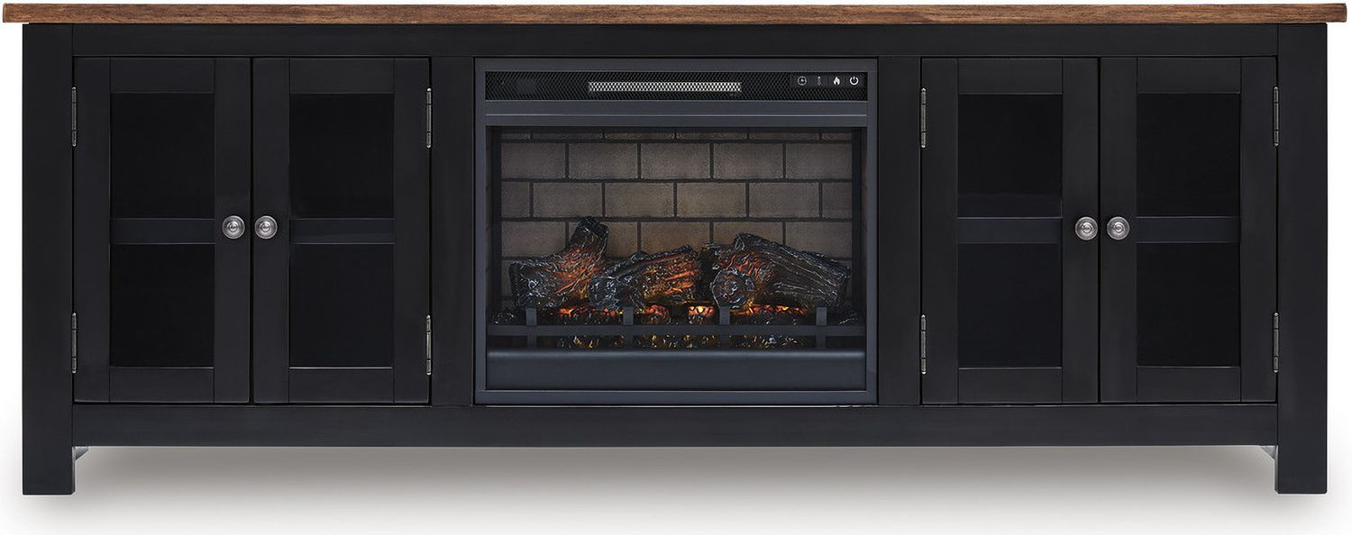 Wildenauer 76 Inch TV Stand In Brown and Black W66468