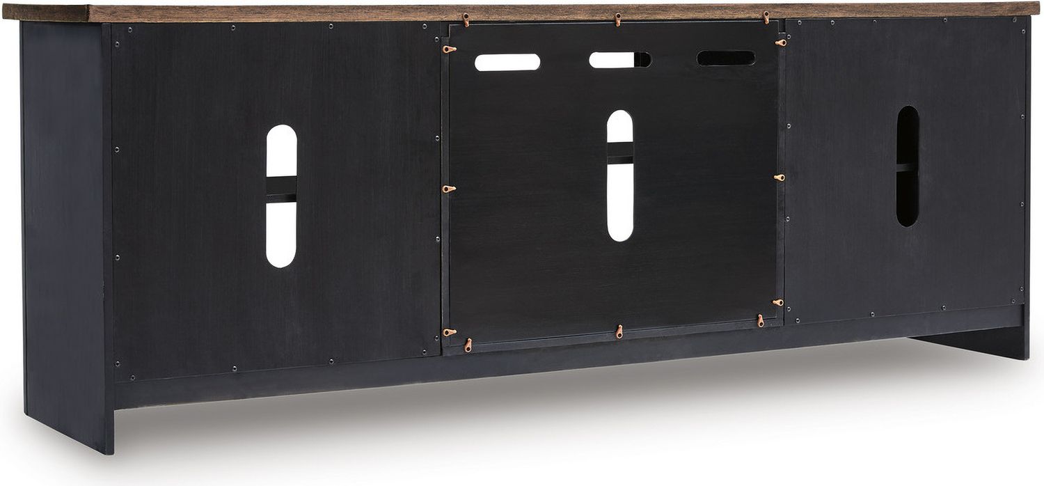 Wildenauer 76 Inch TV Stand with Electric Fireplace In Brown and Black W664W1