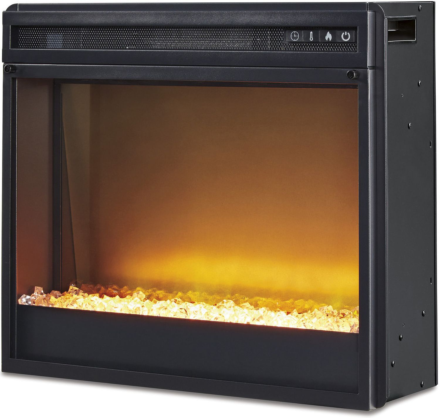 Wildenauer 76 Inch TV Stand with Electric Fireplace In Brown and Black W664W2