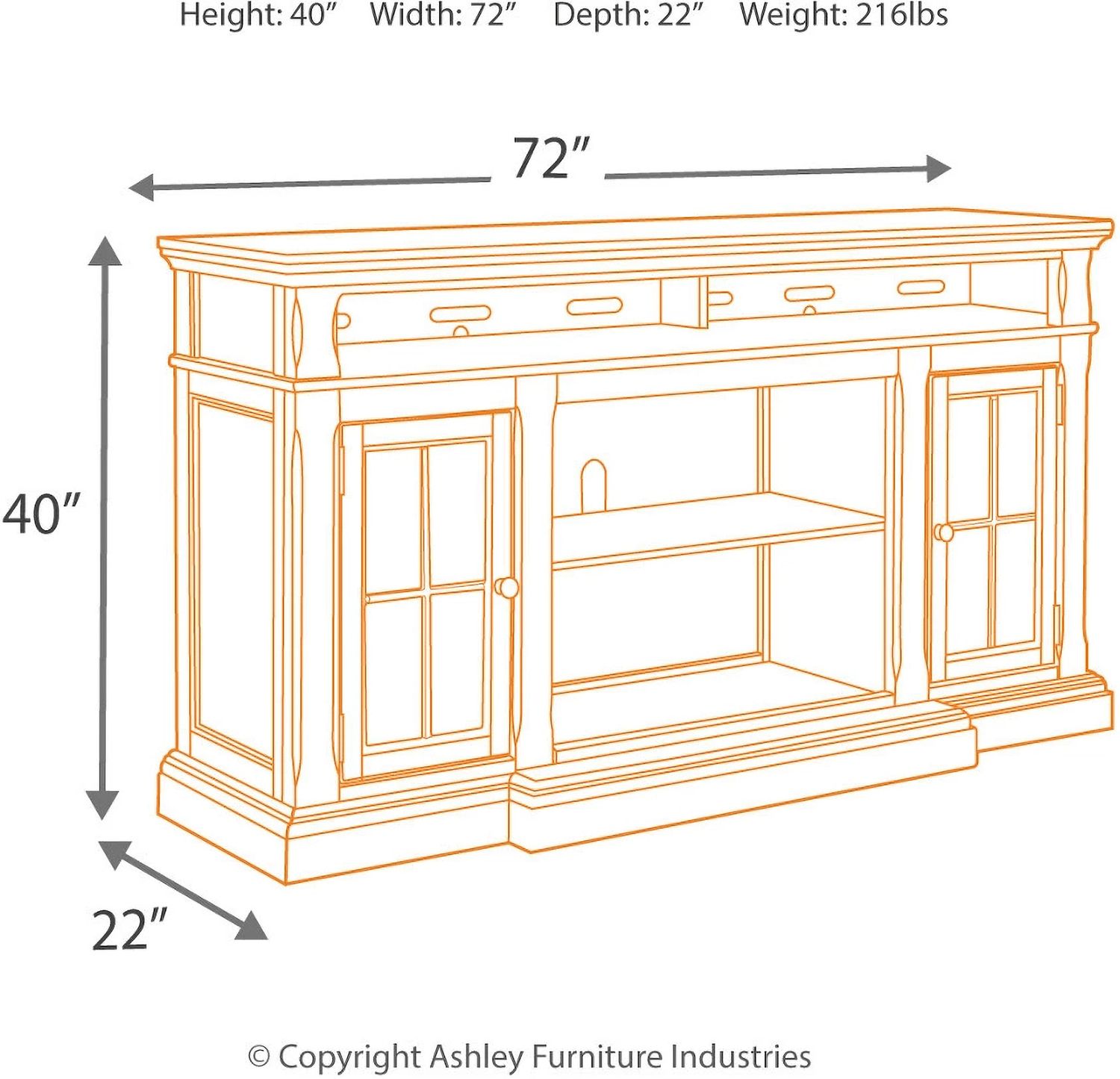 Roddinton Extra Large TV Stand W70188