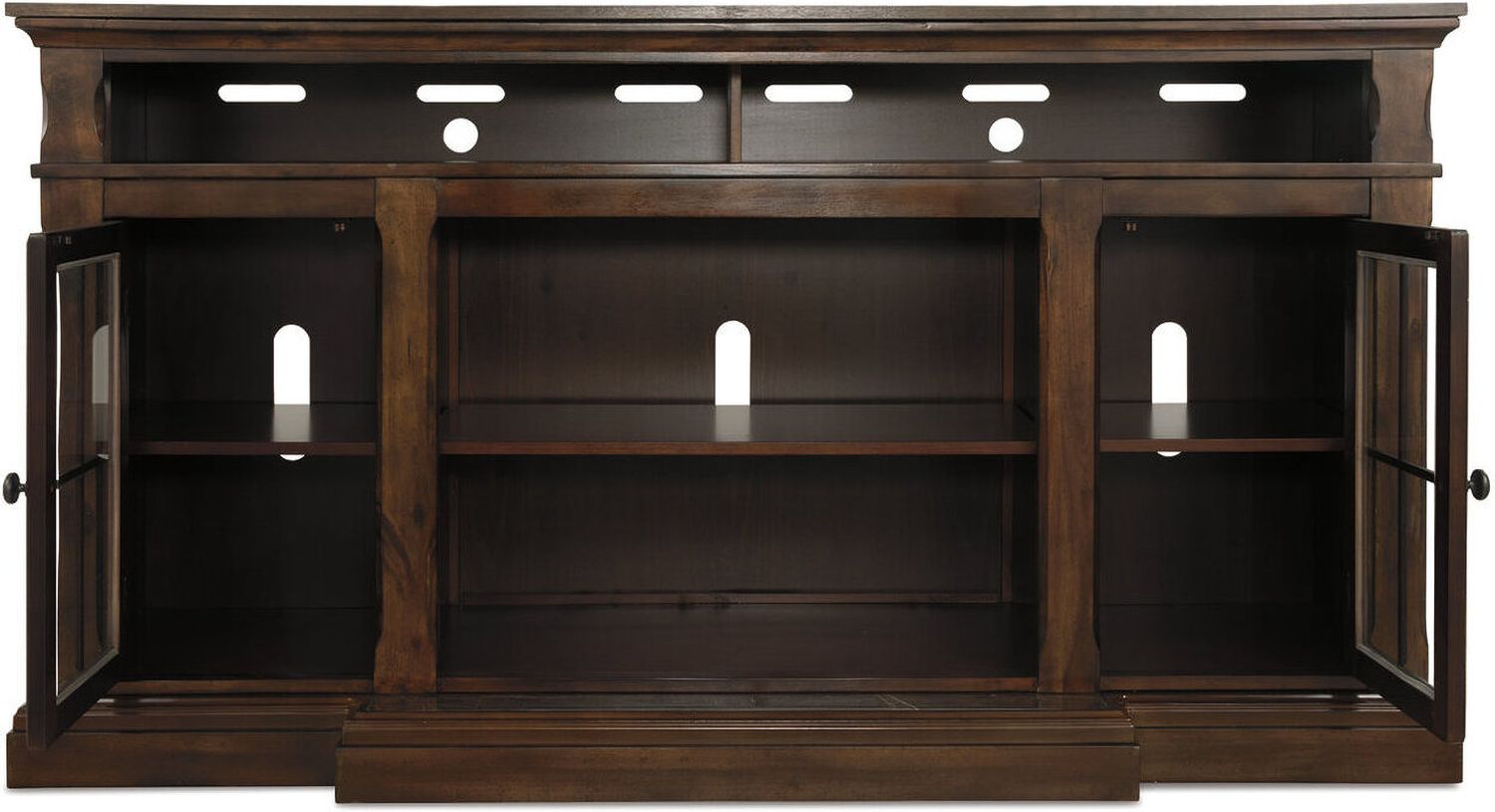 Roddinton Dark Brown 72 Inch TV Stand With Electric Fireplace W701W8