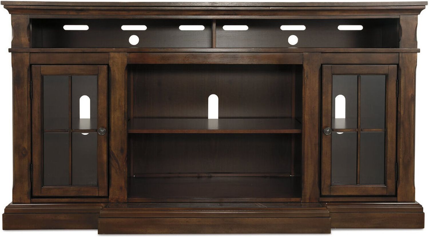 Roddinton Dark Brown 72 Inch TV Stand With Electric Fireplace W701W8