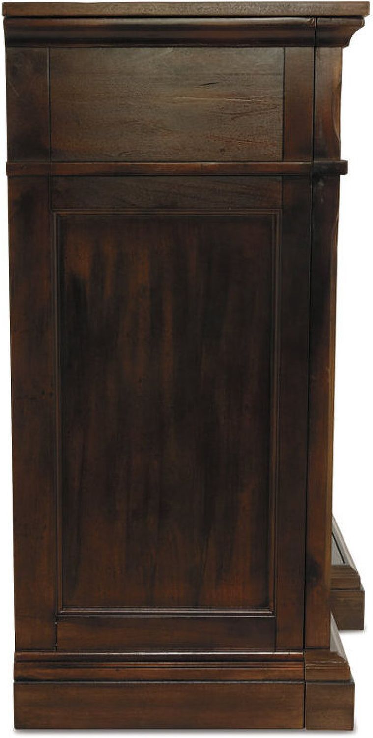 Roddinton Dark Brown 72 Inch TV Stand With Electric Fireplace W701W8